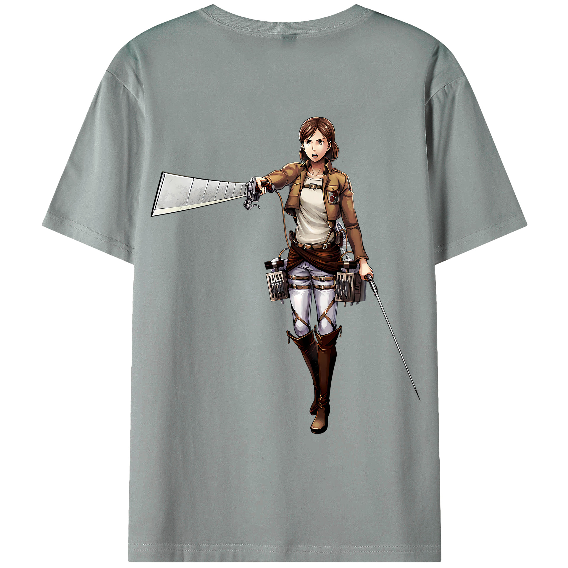 （画像用） 進撃の巨人 Attack on Titan 綿100％ メンズ半袖Tシャツ（バックプリント） 通気性